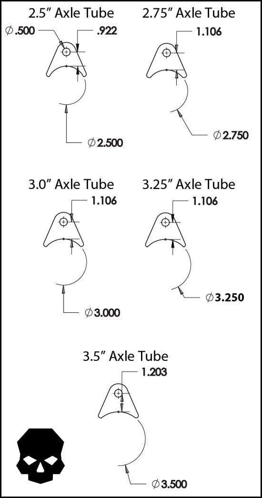 Axle Tube Shock Tabs - Ballistic Fabrication